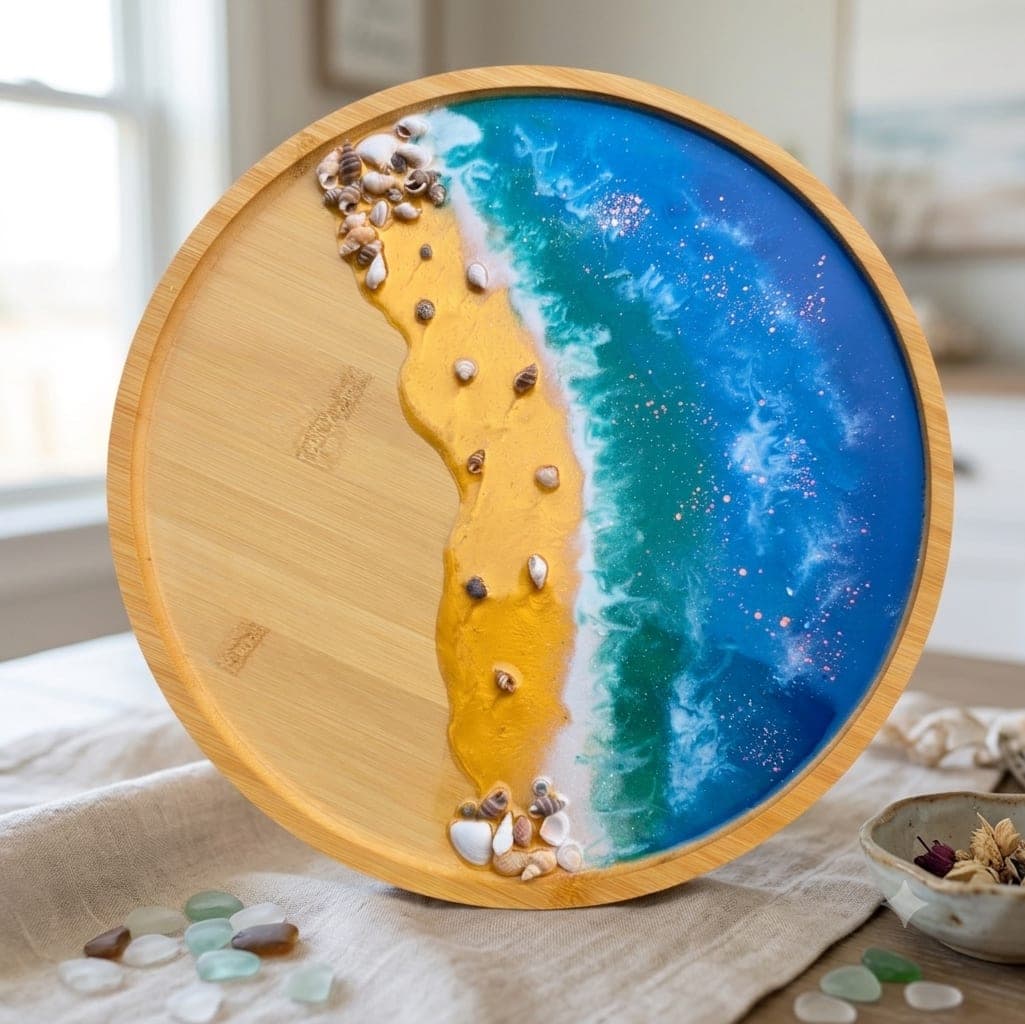Golden Shoreline Resin Wave Tray — image 1